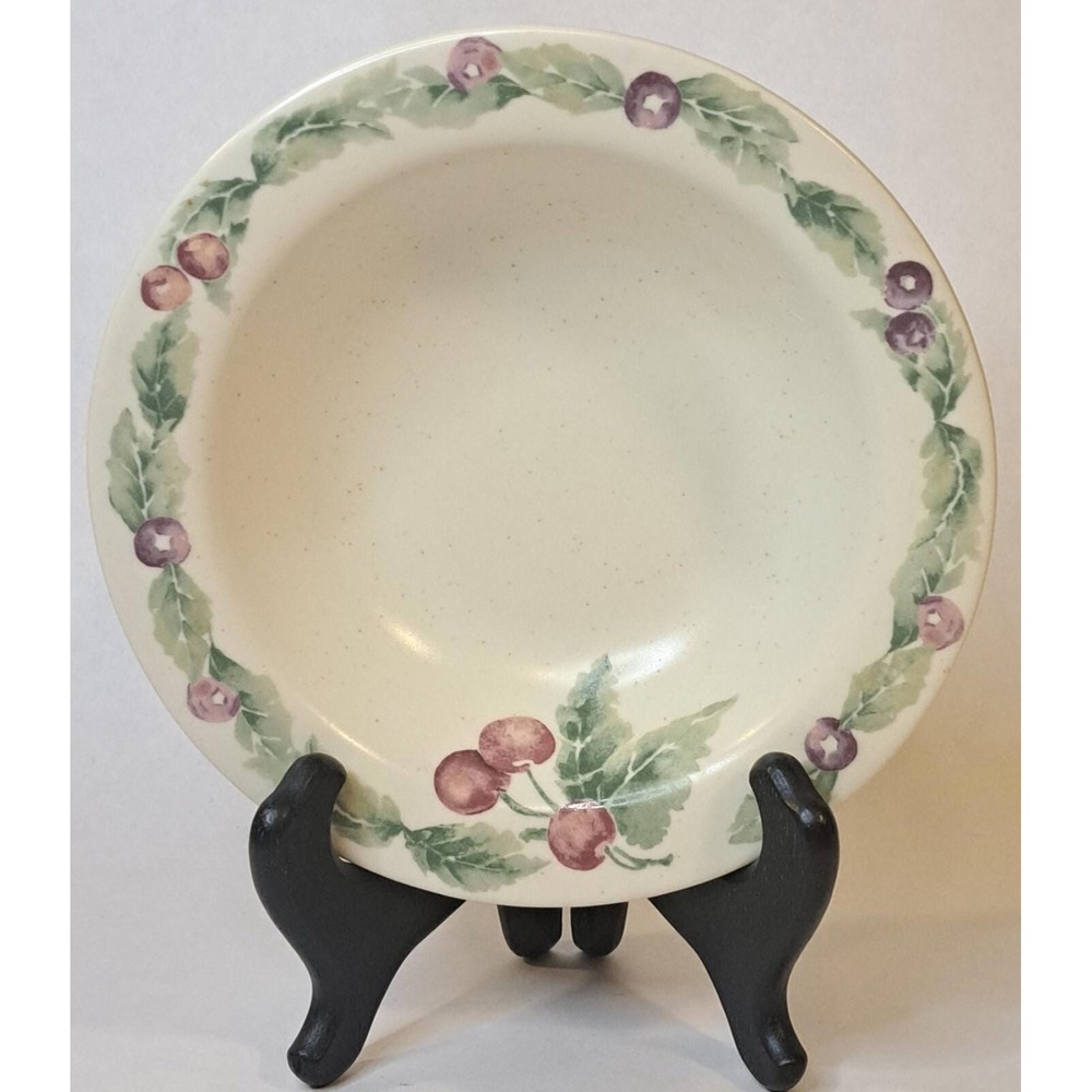 Pfaltzgraff Jamberry Rimmed Soup Bowl Pat Farrell Berries Stoneware USA Made